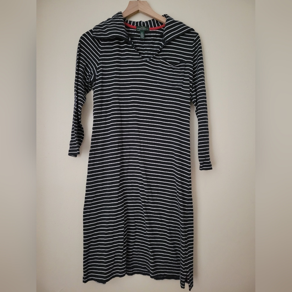 Lauren Ralph Lauren 100% cotton striped polo dress, sz medium